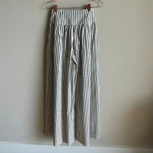 BCBGMAXAZRIA Womens Self Tie Belt Stripe Wide Leg Pants Black White Size 2/4 - Picture 13 of 13